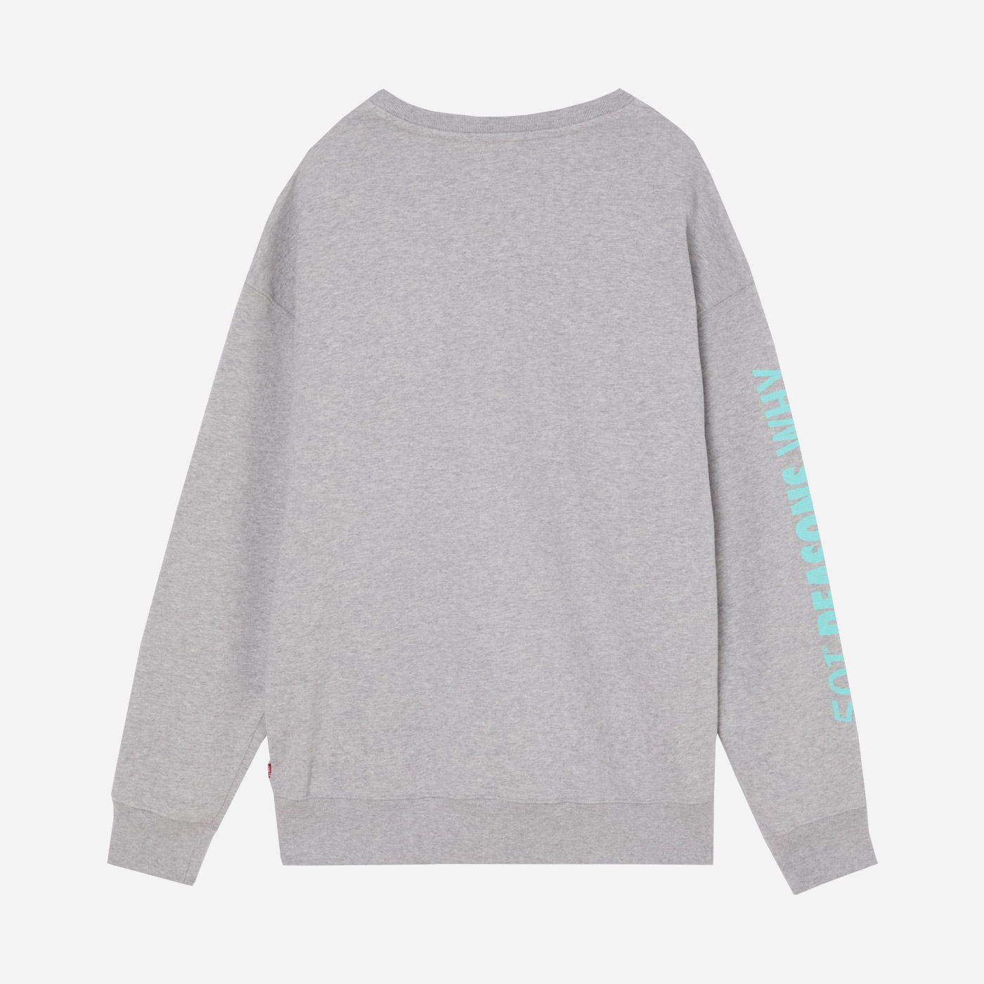 Levis Relaxed Graphic Button Fly Crew Sweat - Meduim Heather Grey