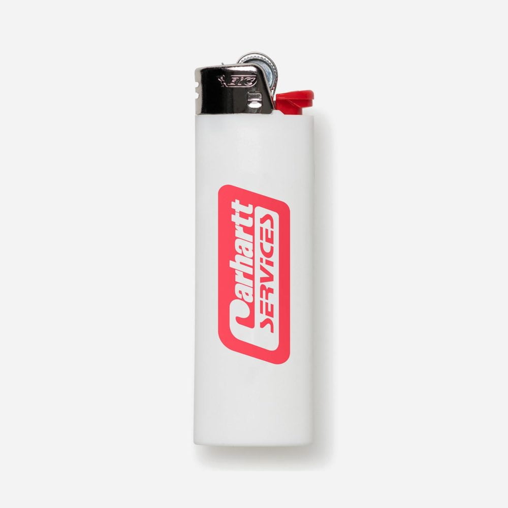 Carhartt WIP Bic Services Lighter - White/Red