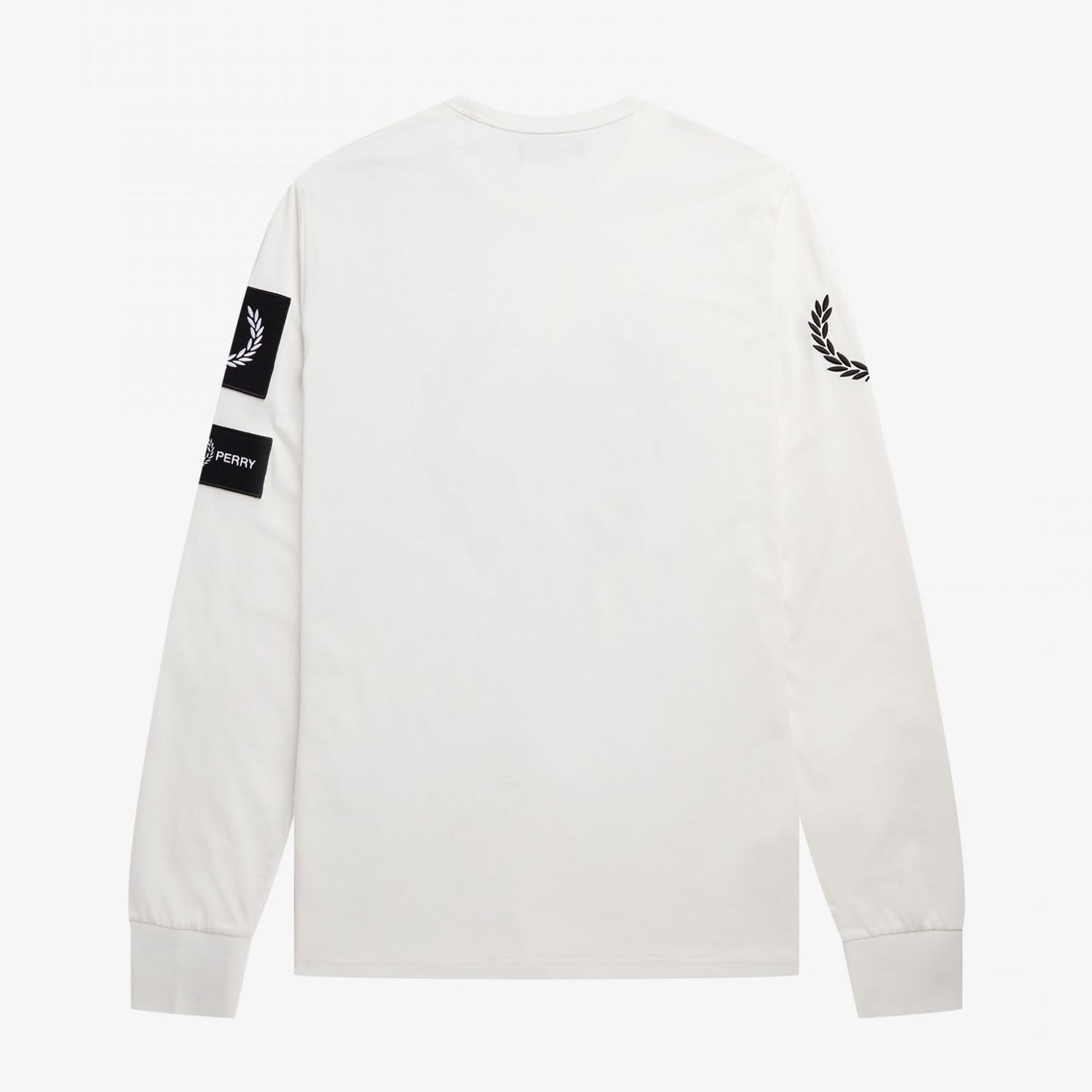 Fred Perry Badge Detail Long Sleeve tee - Snow White