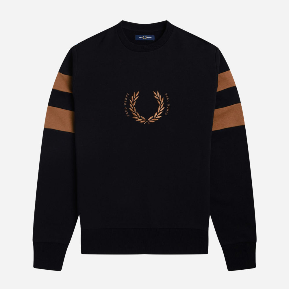 Fred Perry Bold Tipped Sweatshirt - Black | The Cream Store