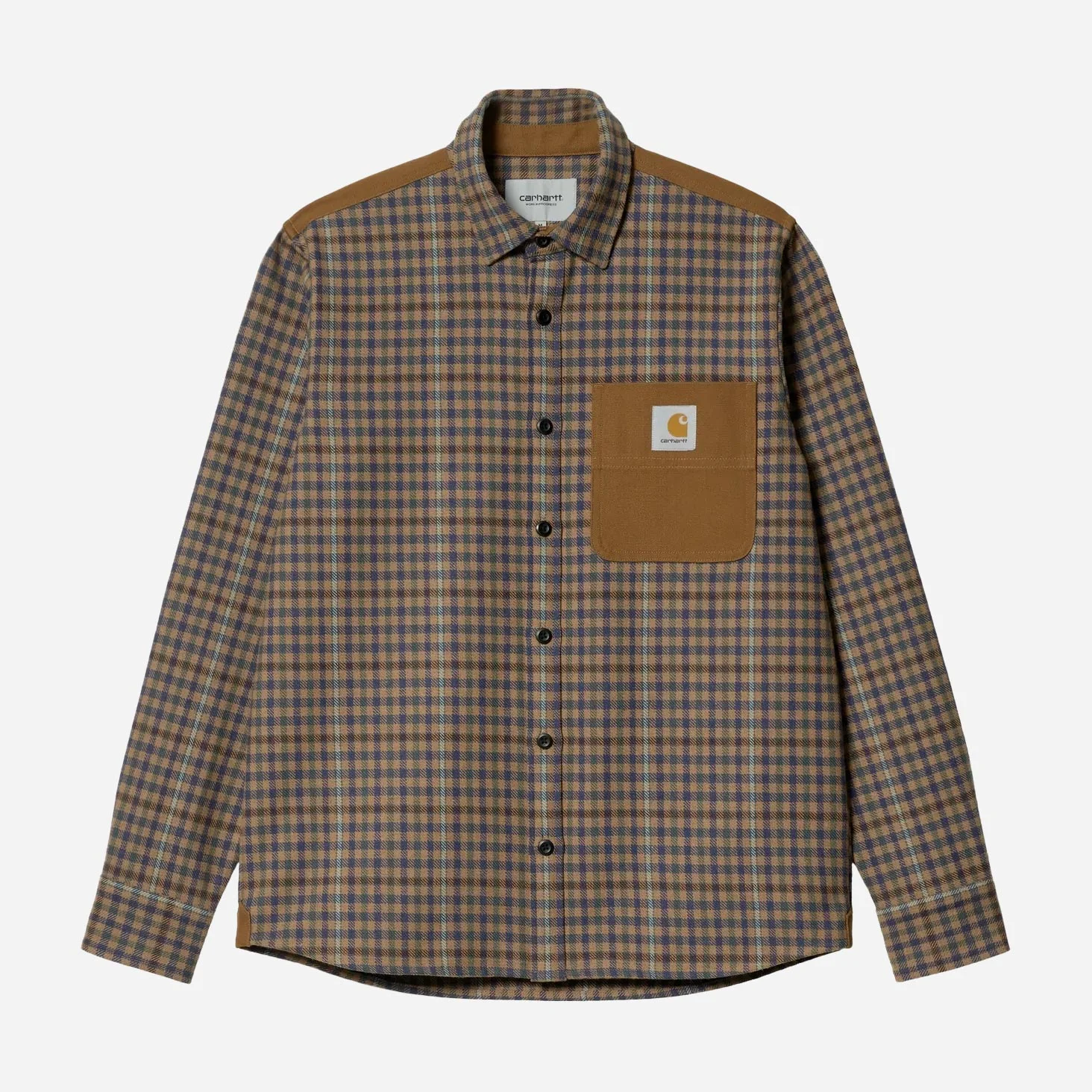 Carhartt WIP Asher Long Sleeve Shirt - Asher Check/Jasper/Hamilton Brown