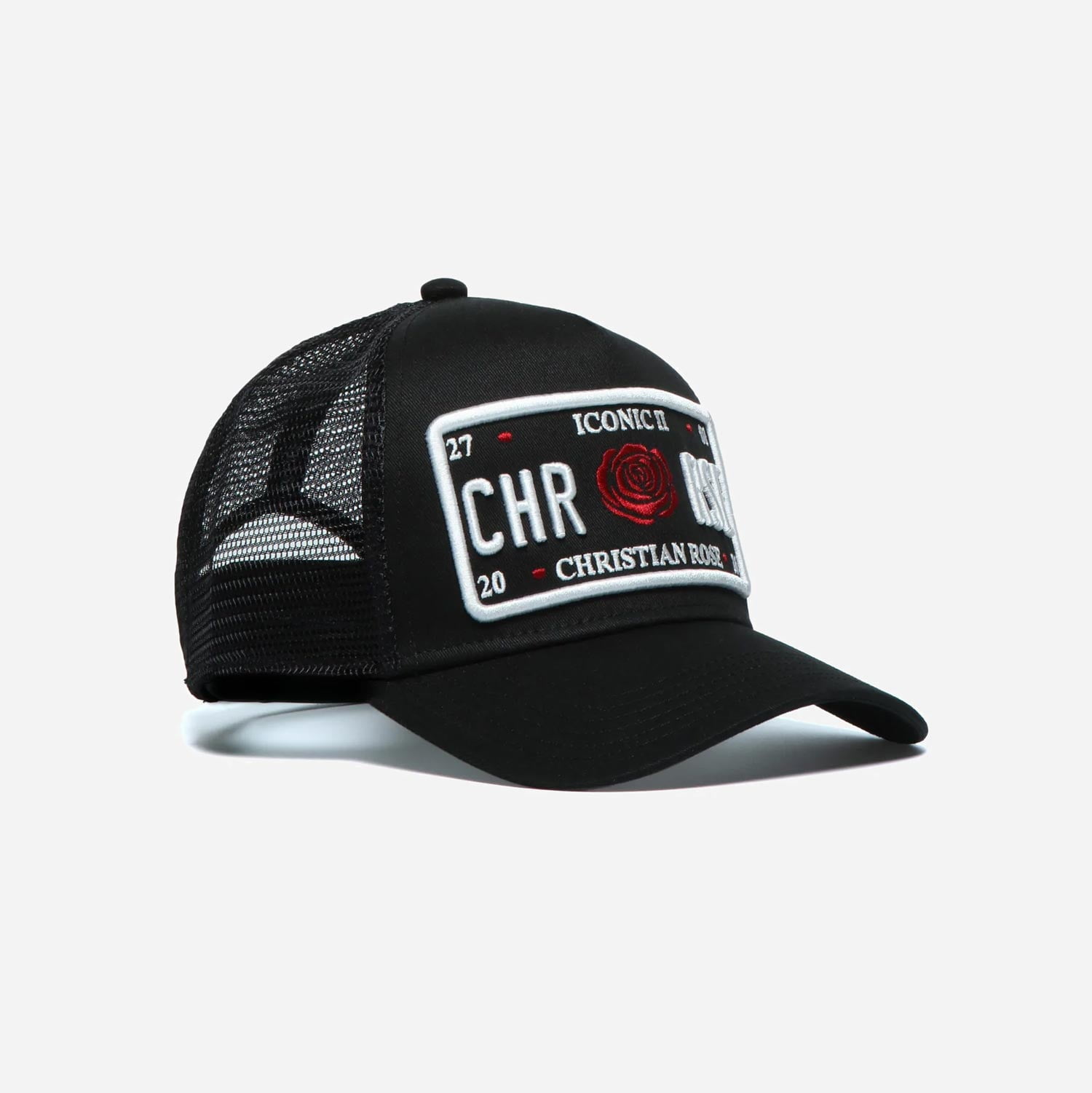 Christian Rose Iconic II Red Rose Plate Cap - Black/White/Red