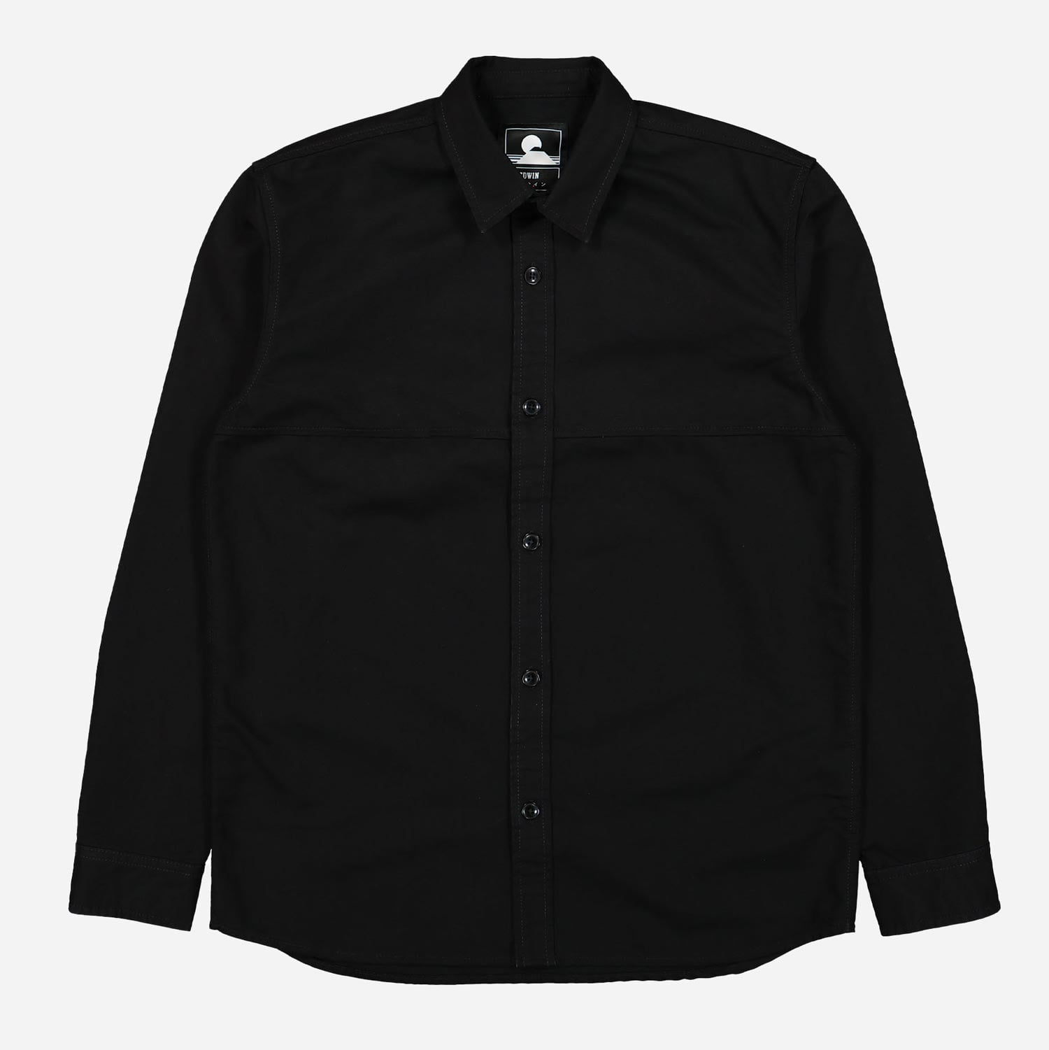 Edwin Palm Long Sleeve Shirt - Black/Gyo Garment Dyed
