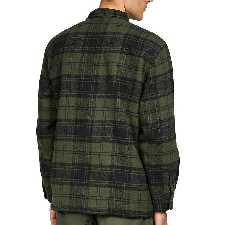 Edwin Sven Lined Flannel Brushed Long Sleeve Shirt - Ivy/Black Garment Washed