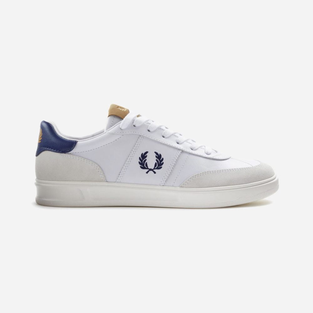 Fred Perry B400 Leather/Suede Shoe - White