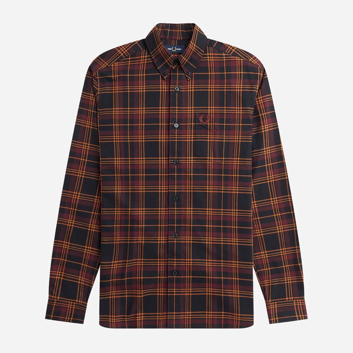 Fred Perry Brushed Twill Tartan Shirt - Oxblood