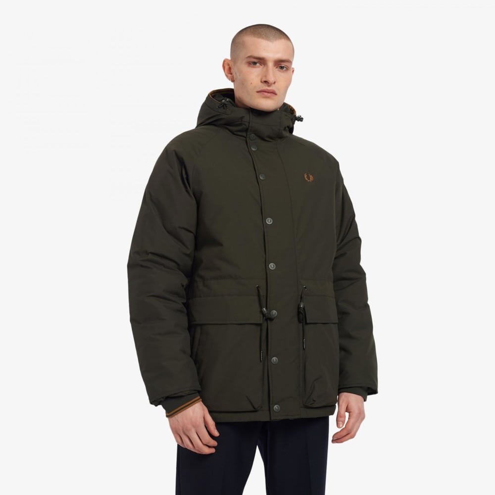 Fred Perry Padded Zip Through Jacket - Hunting Green Fred Perry Padded Zip Through Jacket - Hunting Green