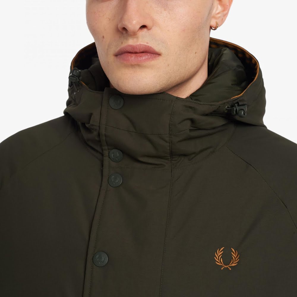Fred Perry Padded Zip Through Jacket - Hunting Green Fred Perry Padded Zip Through Jacket - Hunting Green