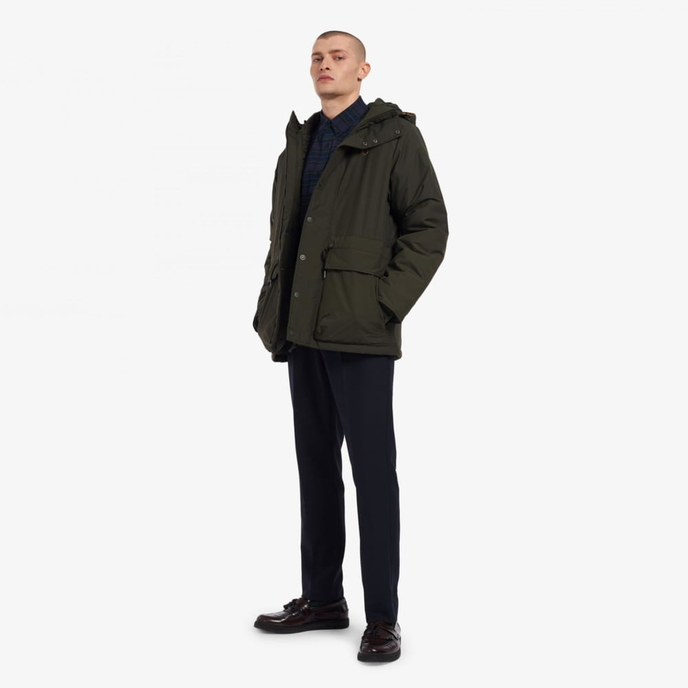 Fred Perry Padded Zip Through Jacket - Hunting Green
