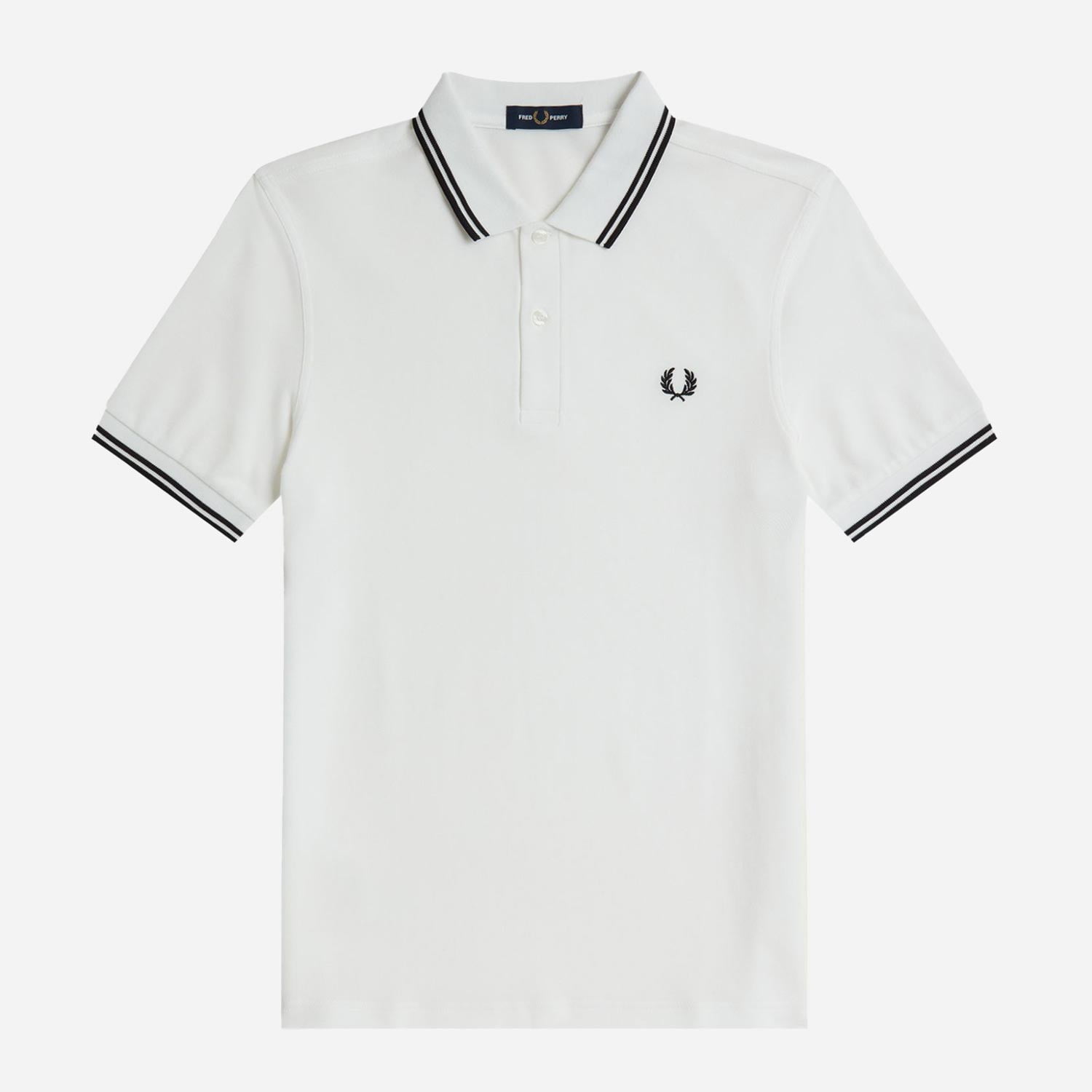 Fred Perry Twin Tipped Polo - White/Black/Black