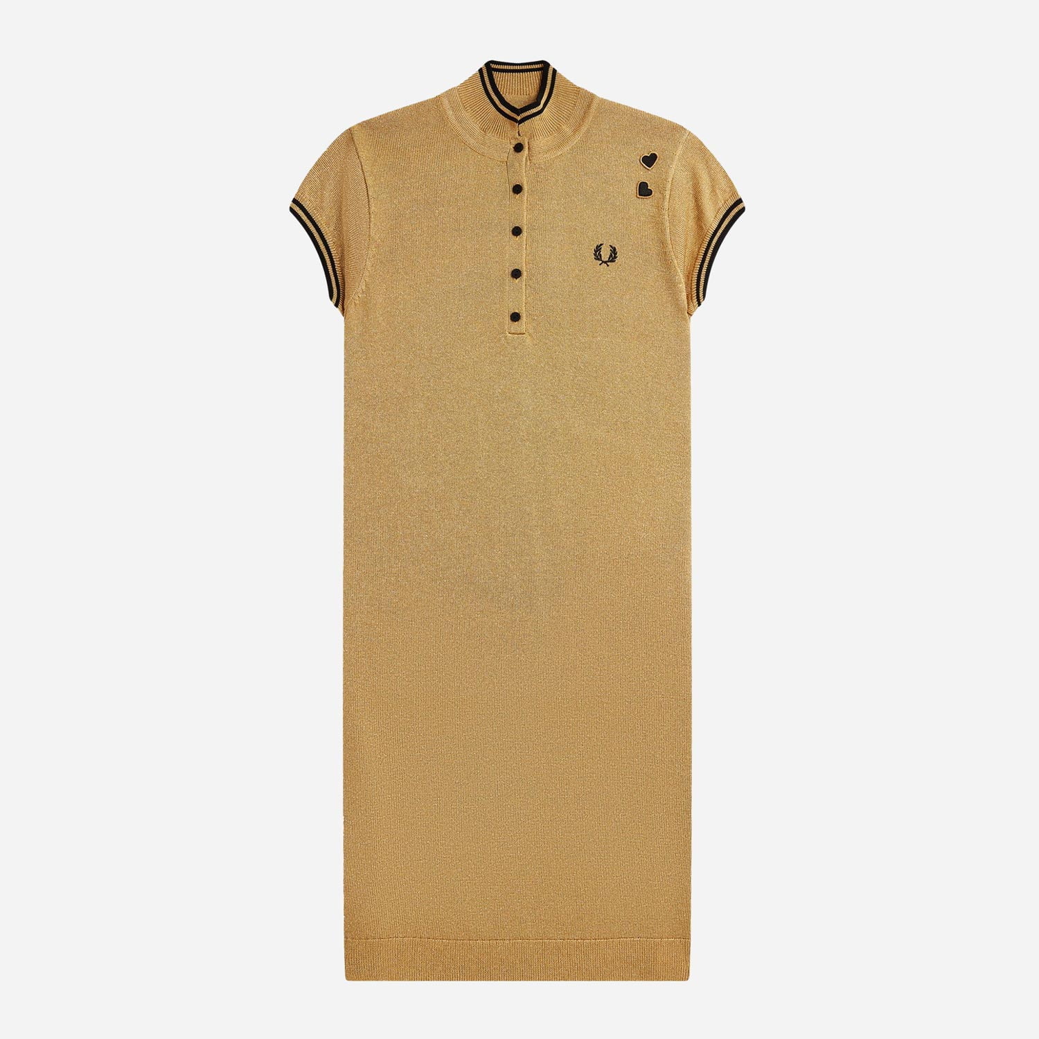 Fred Perry Women's Metallic Knitted Dress - 1964 Gold