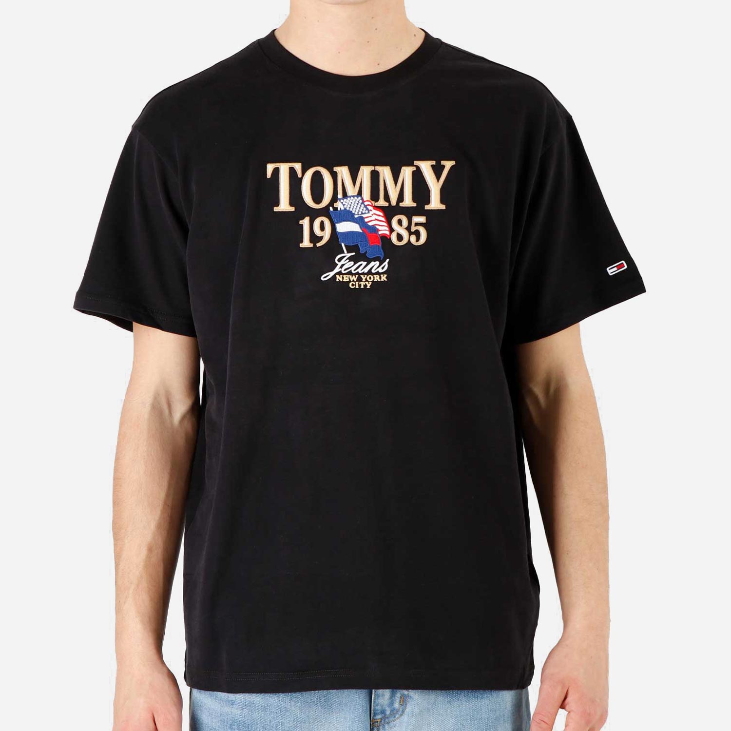 Tommy Jeans Relaxed Luxe Chest Logo Tee - Black