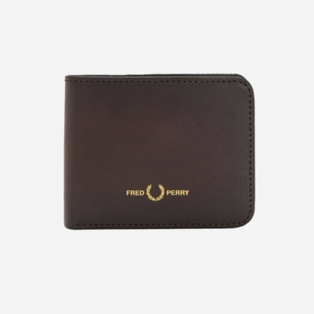 Fred Perry Burnished Leather Billfold Wallet - Oxblood