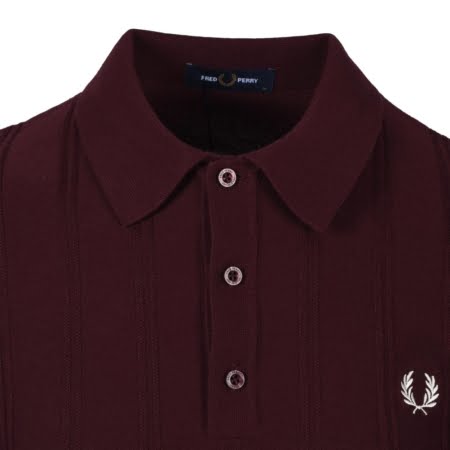 Fred Perry Tipping Texture Knitted Polo - Oxblood