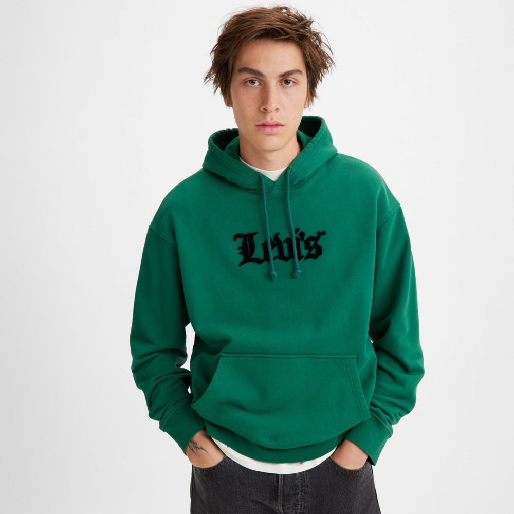 Levis Relaxed Graphic Olde English Hoodie - Evergreen