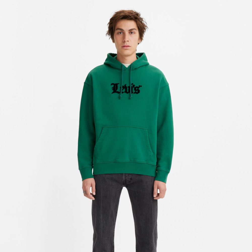 Levis Relaxed Graphic Olde English Hoodie - Evergreen