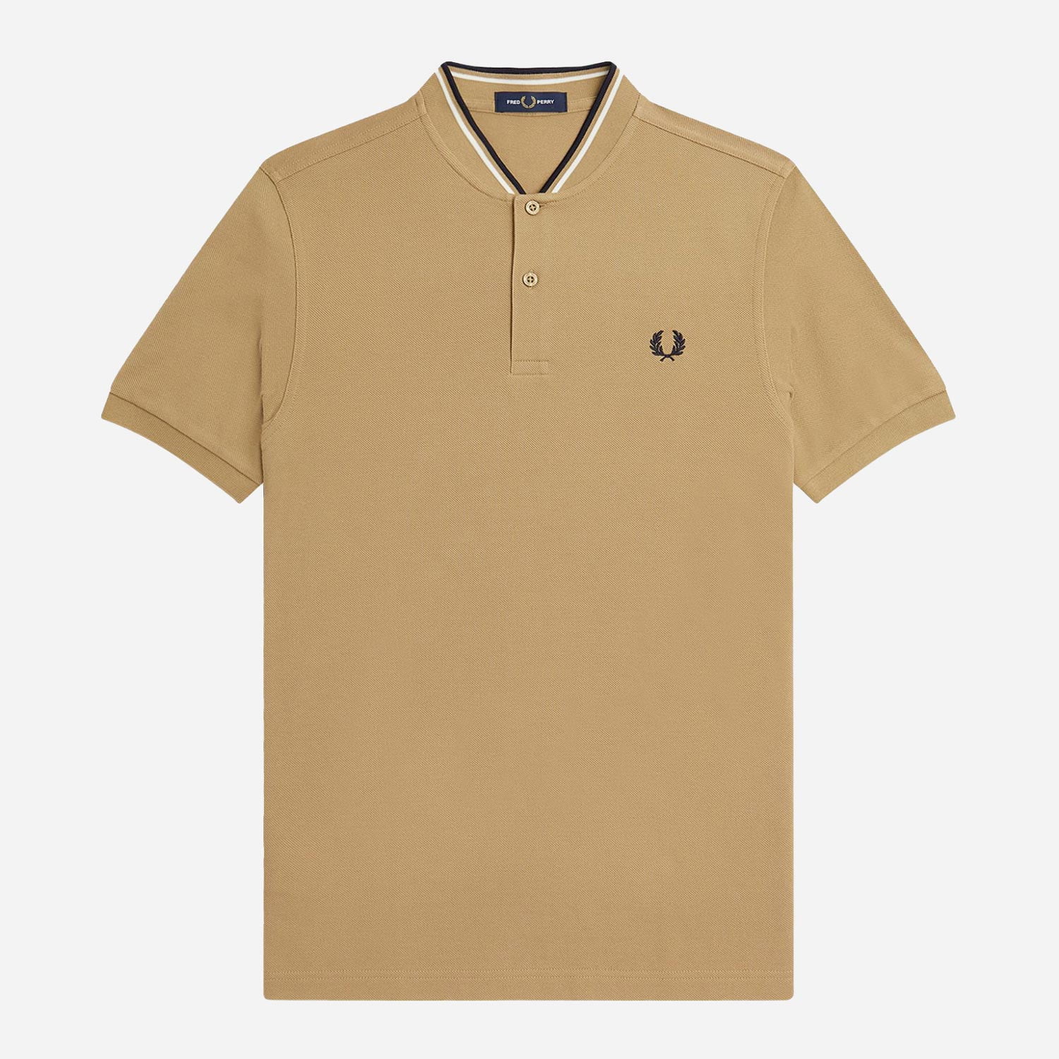 Fred Perry Bomber Collar Regular Fit Short Sleeve Polo - Warm Stone
