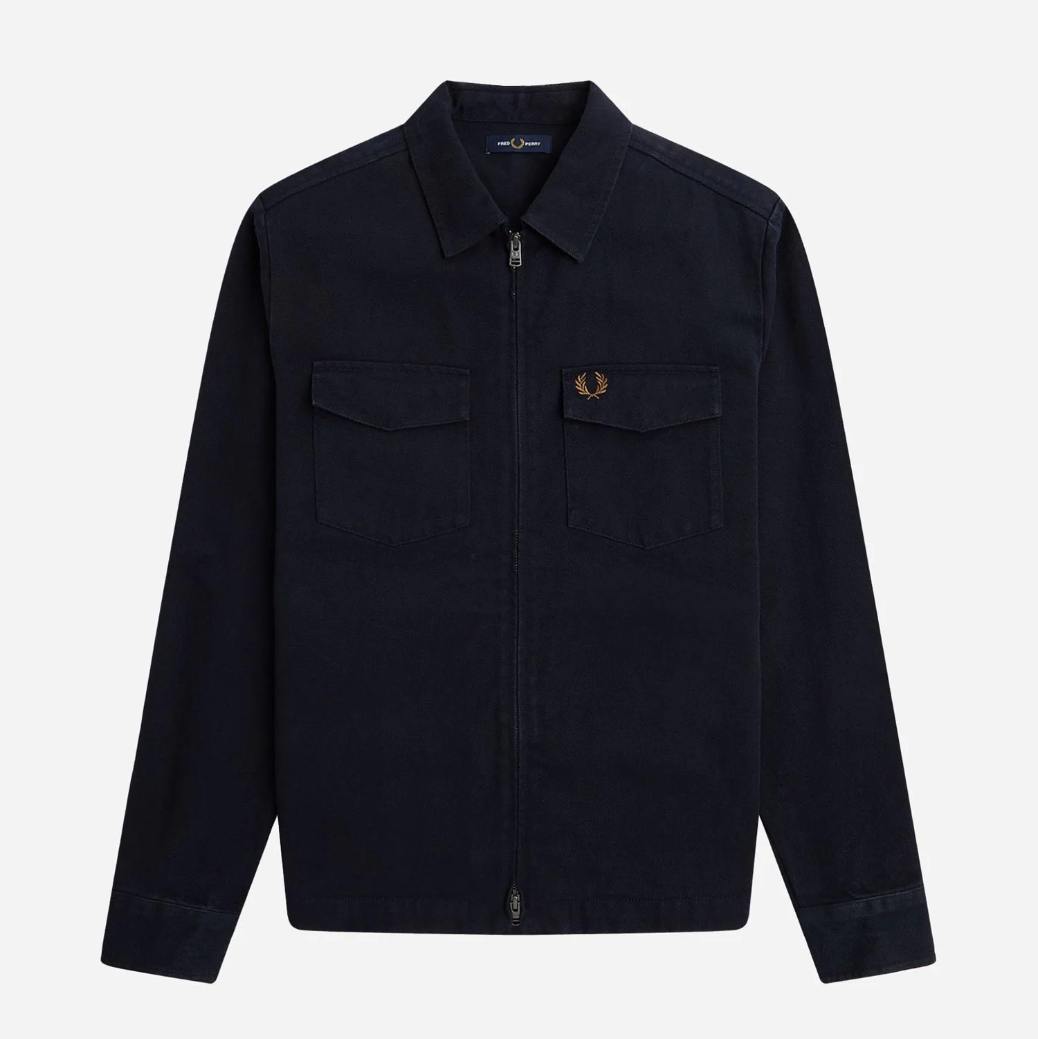 Fred Perry Heavy Twill Regular Fit Long Sleeve Overshirt - Navy