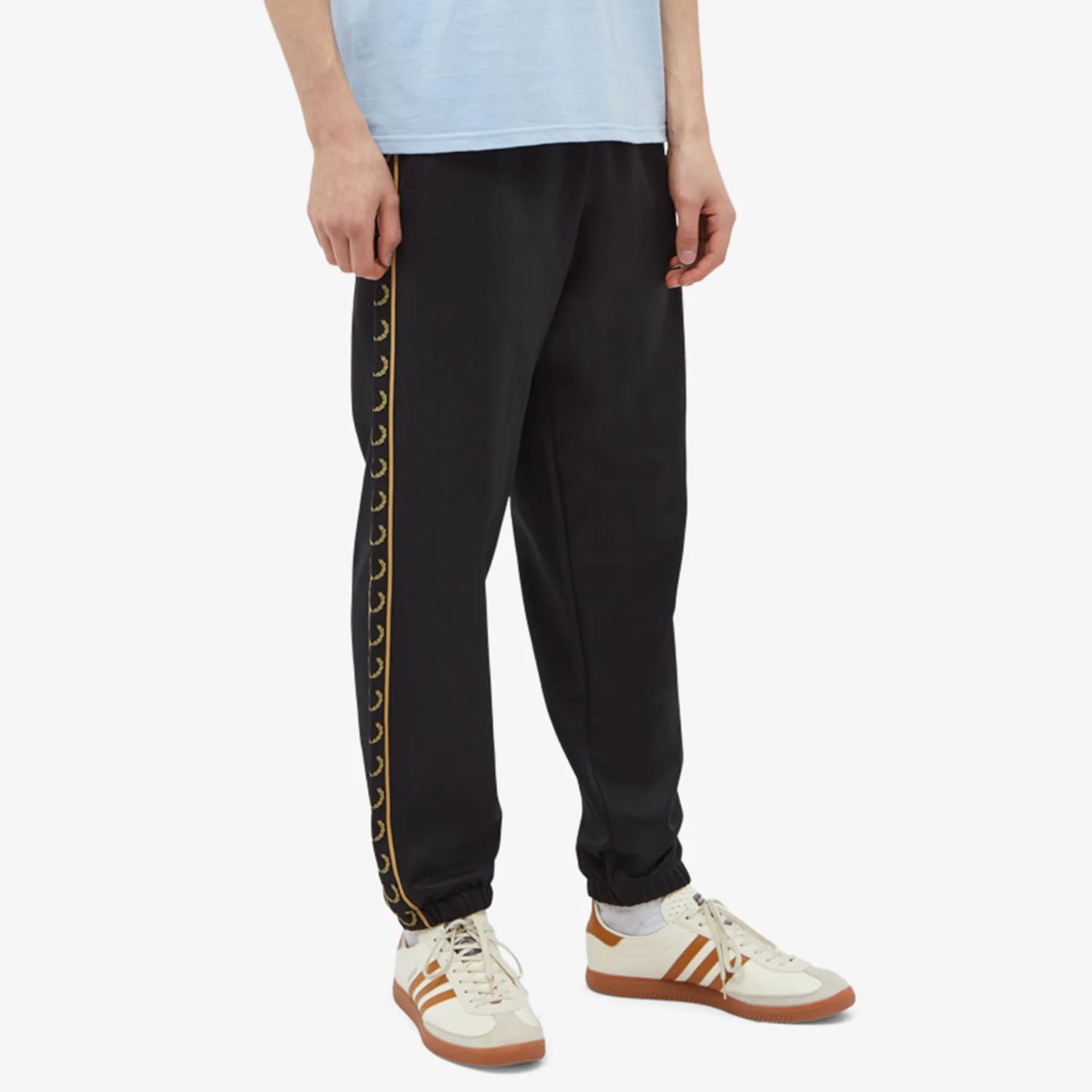 Fred Perry Seasonal Taped Slim Taper Fit Track Pant - Black/Warmstone