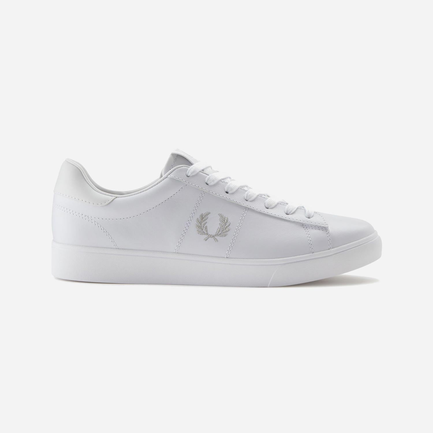 Fred Perry Spencer Leather Shoe - White/Silver