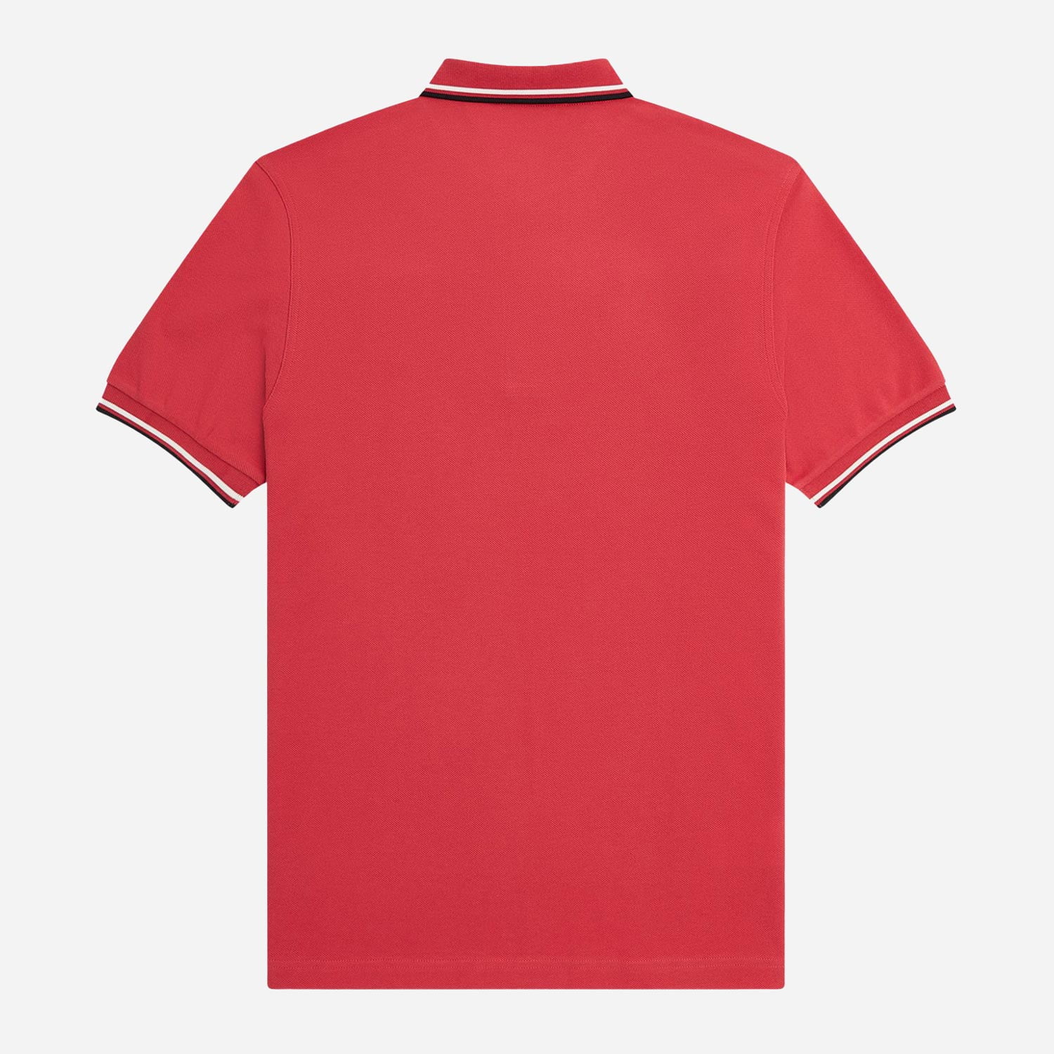 Fred Perry Twin Tipped Regular Fit Short Sleeve Polo - Washed Red/Snow White/Black