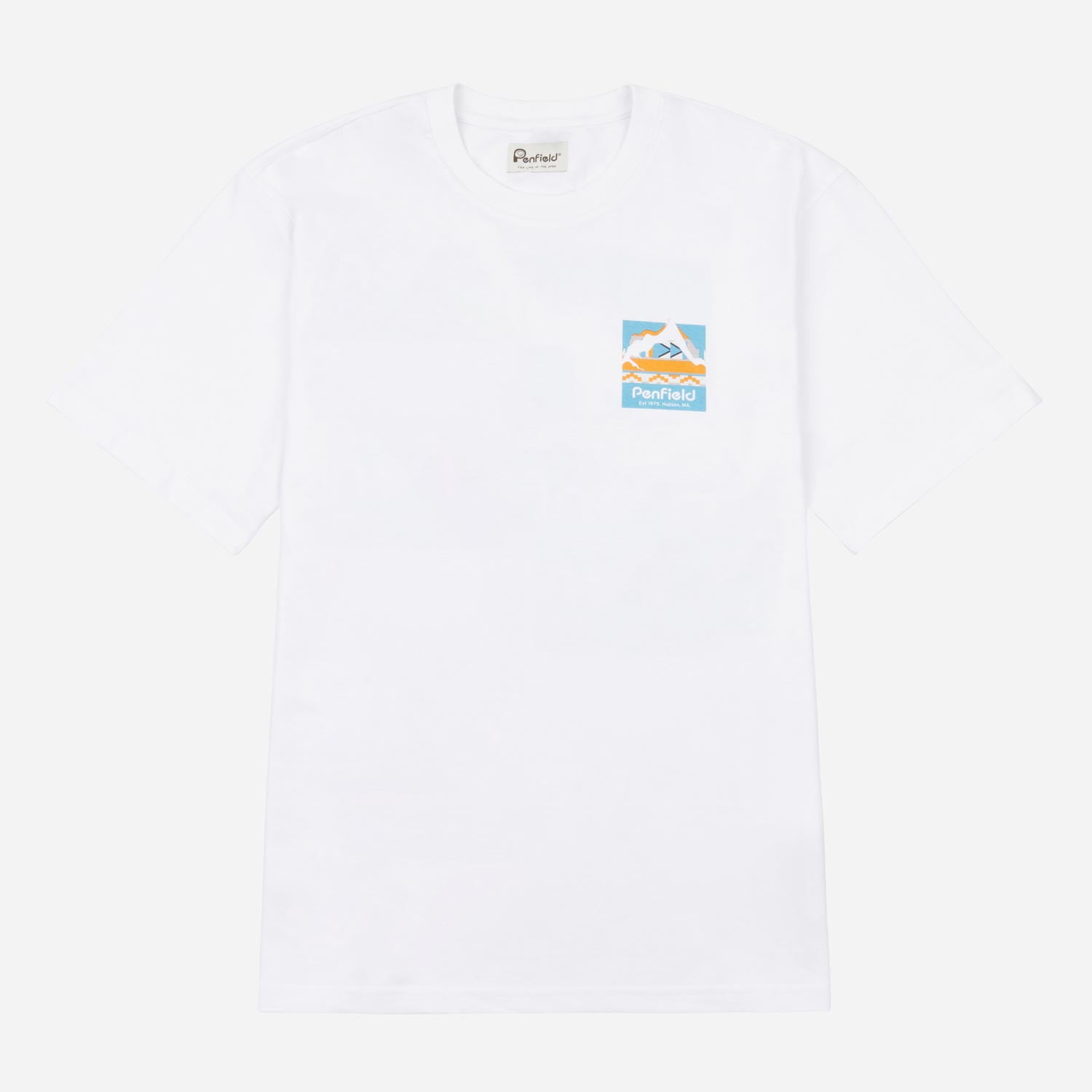 Penfield Geo Back Print Relaxed Fit Short Sleeve Tee - Bright White