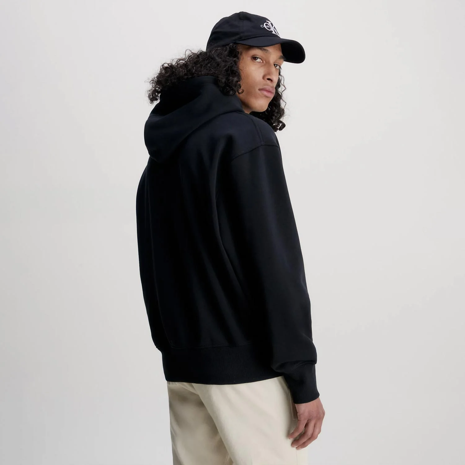Calvin Klein Institutional Regular Fit Long Sleeve Hoodie - CK Black