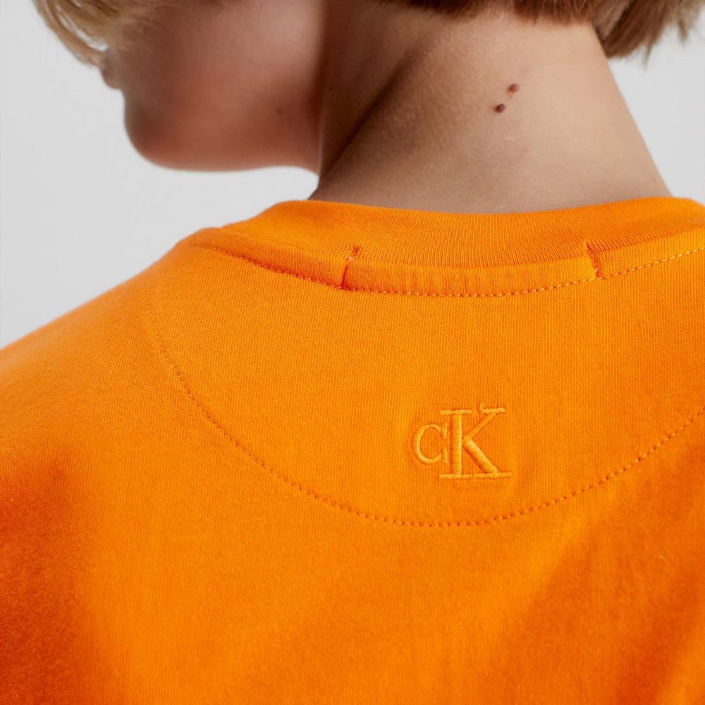 Calvin Klein Women's Institutional Boyfriend Tee - Vibrant Orange