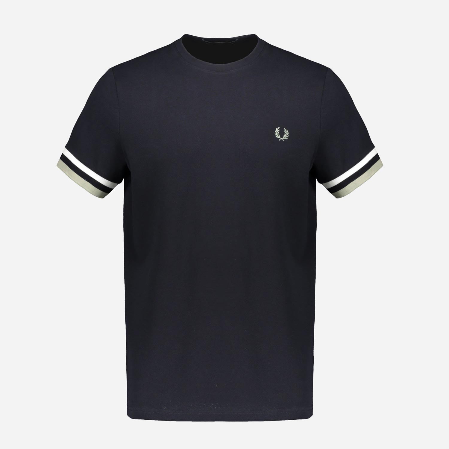 Fred Perry Bold Tipped Pique Regular Fit Short Sleeve Tee - Navy