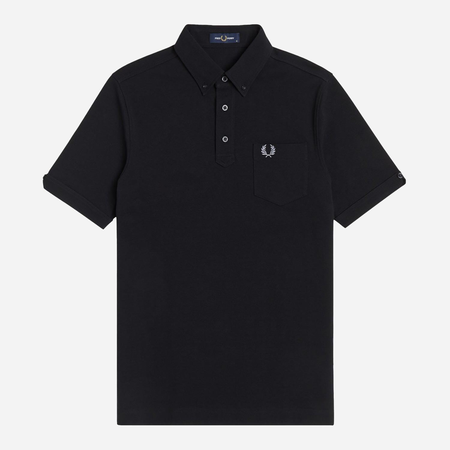 Fred Perry Button Down Collar Regular Fit Short Sleeve Polo - Black