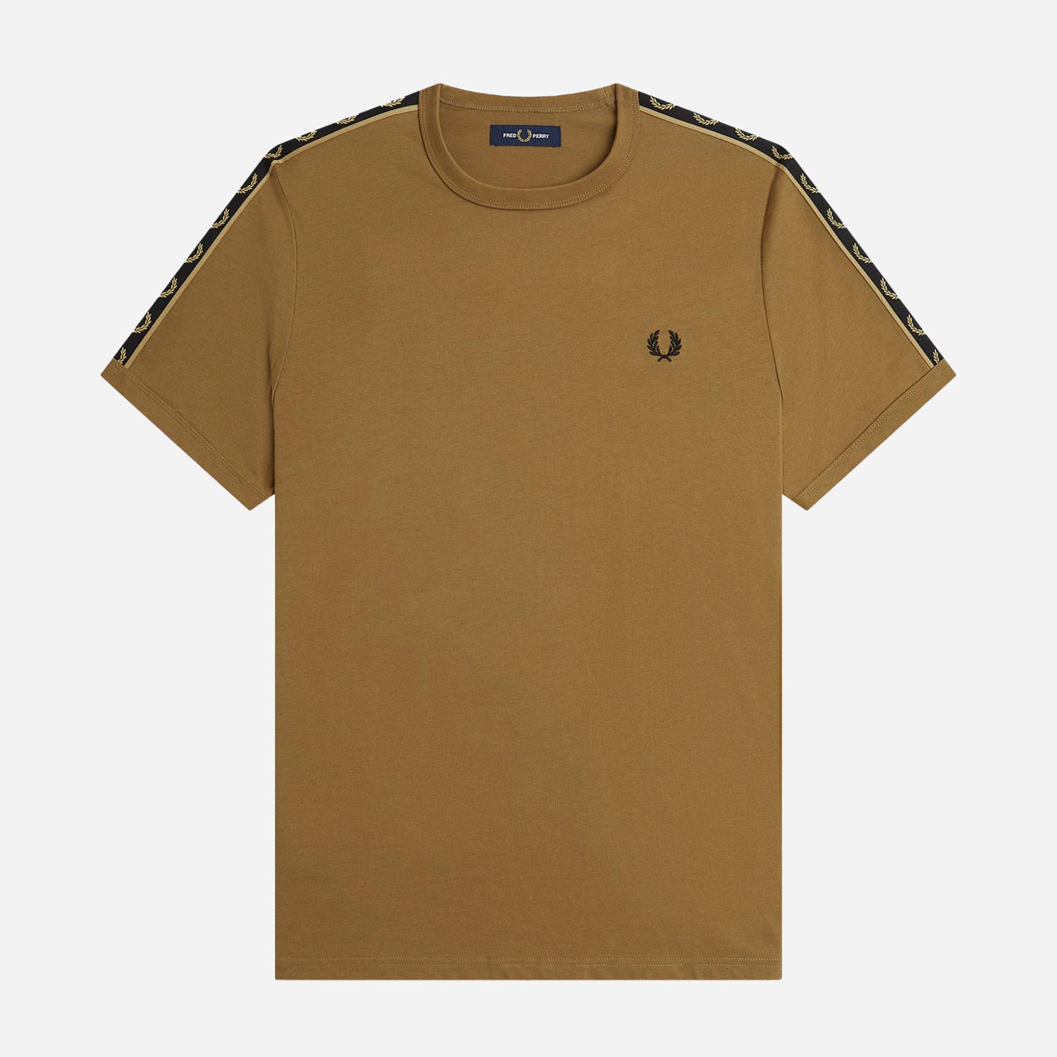 Fred Perry Contrast Tape Ringer Regular Fit Short Sleeve Tee - Shaded Stone/Black