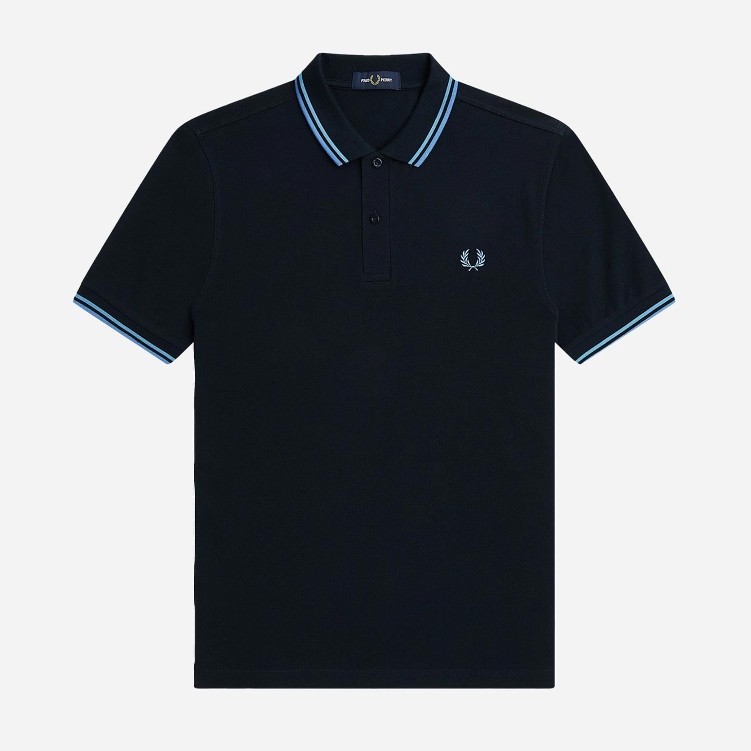 Fred Perry Twin Tipped Regular Fit Short Sleeve Polo - Navy/Soft Blue/Twilight Blue