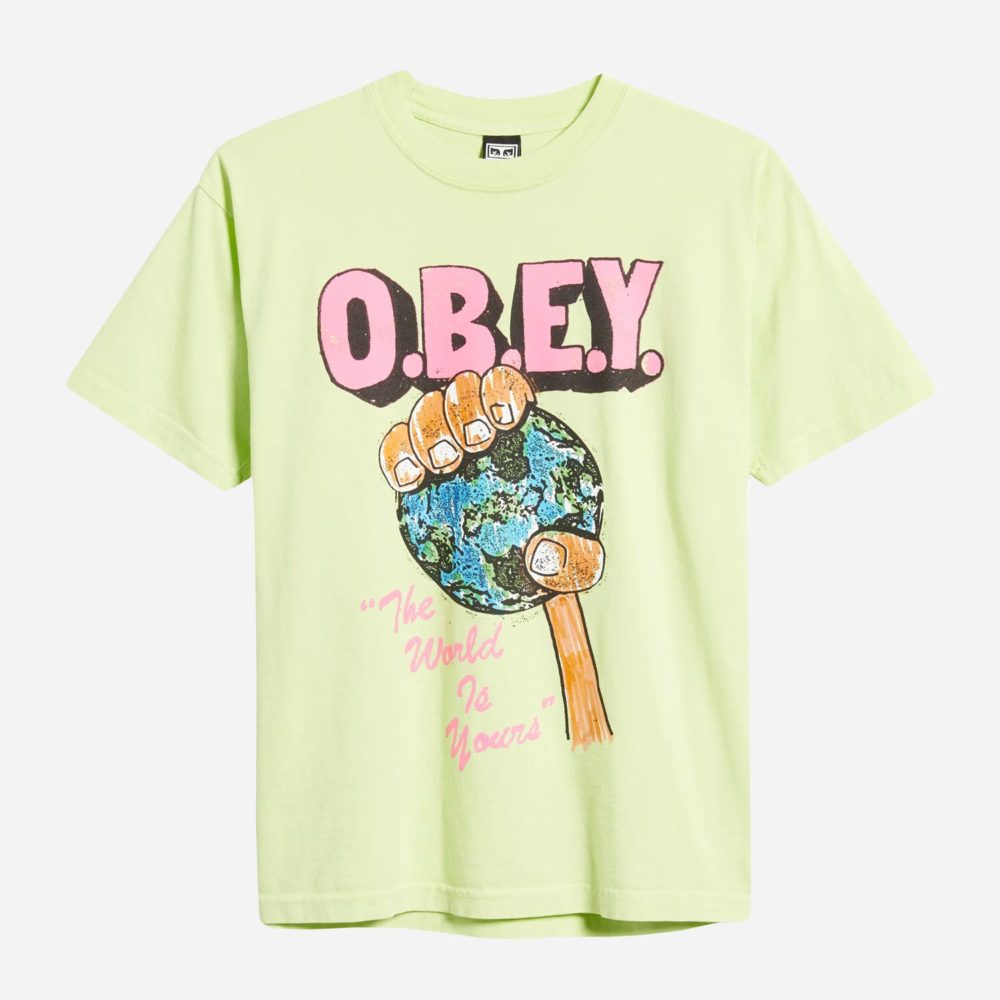 Obey The World Is Yours Regular Fit Short Sleeve Tee - Celery Juice