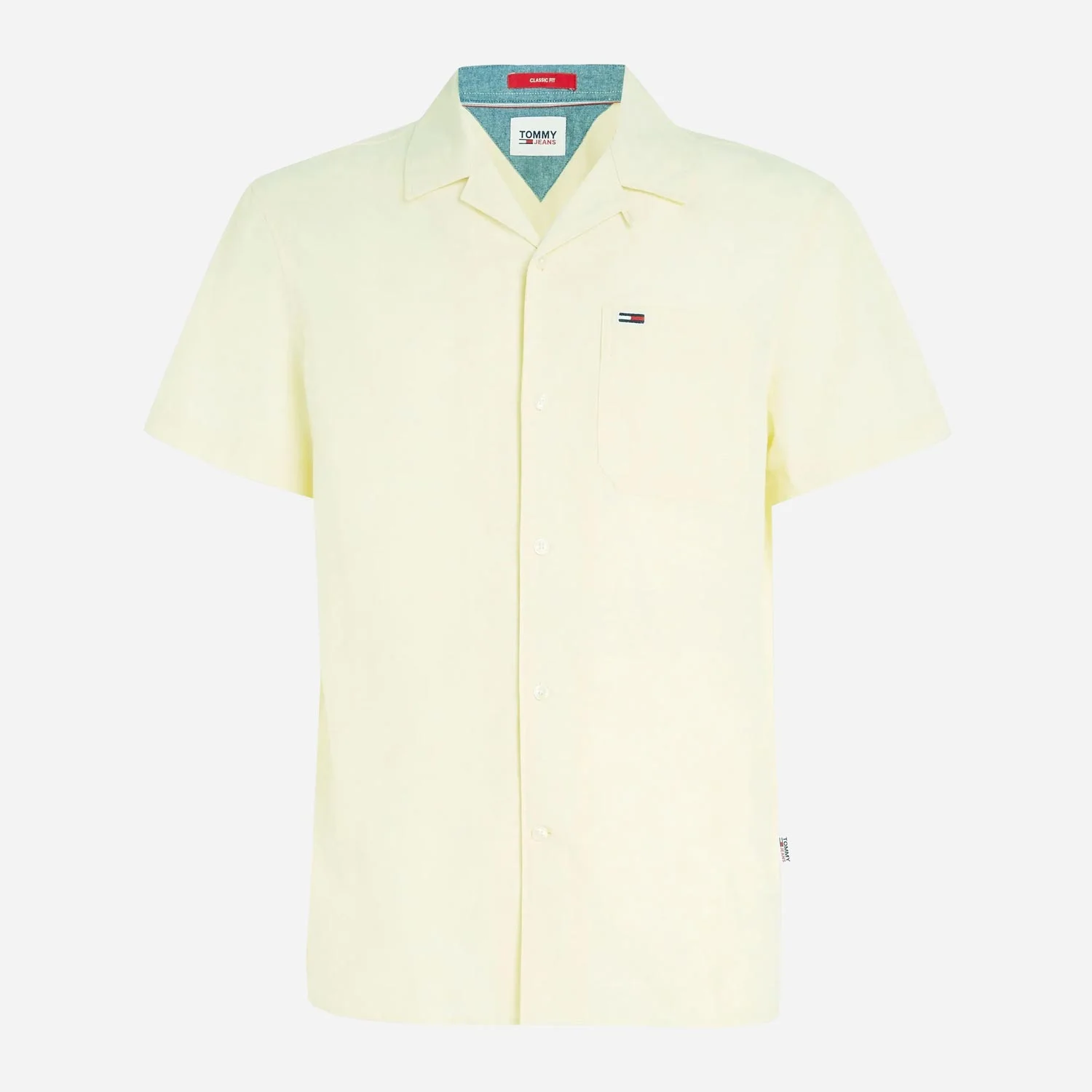 Tommy Jeans Classic Linen Camp Short Sleeve Shirt - Lemon Zest