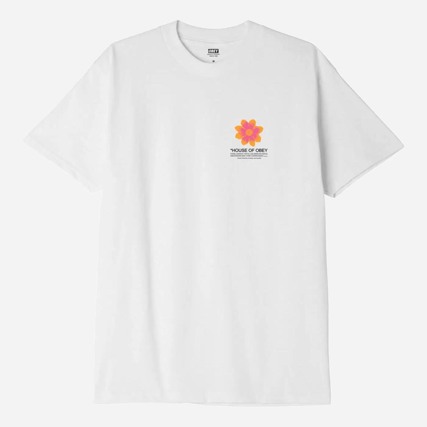 Obey House Of Obey Flower Regular Fit Short Sleeve Tee - White