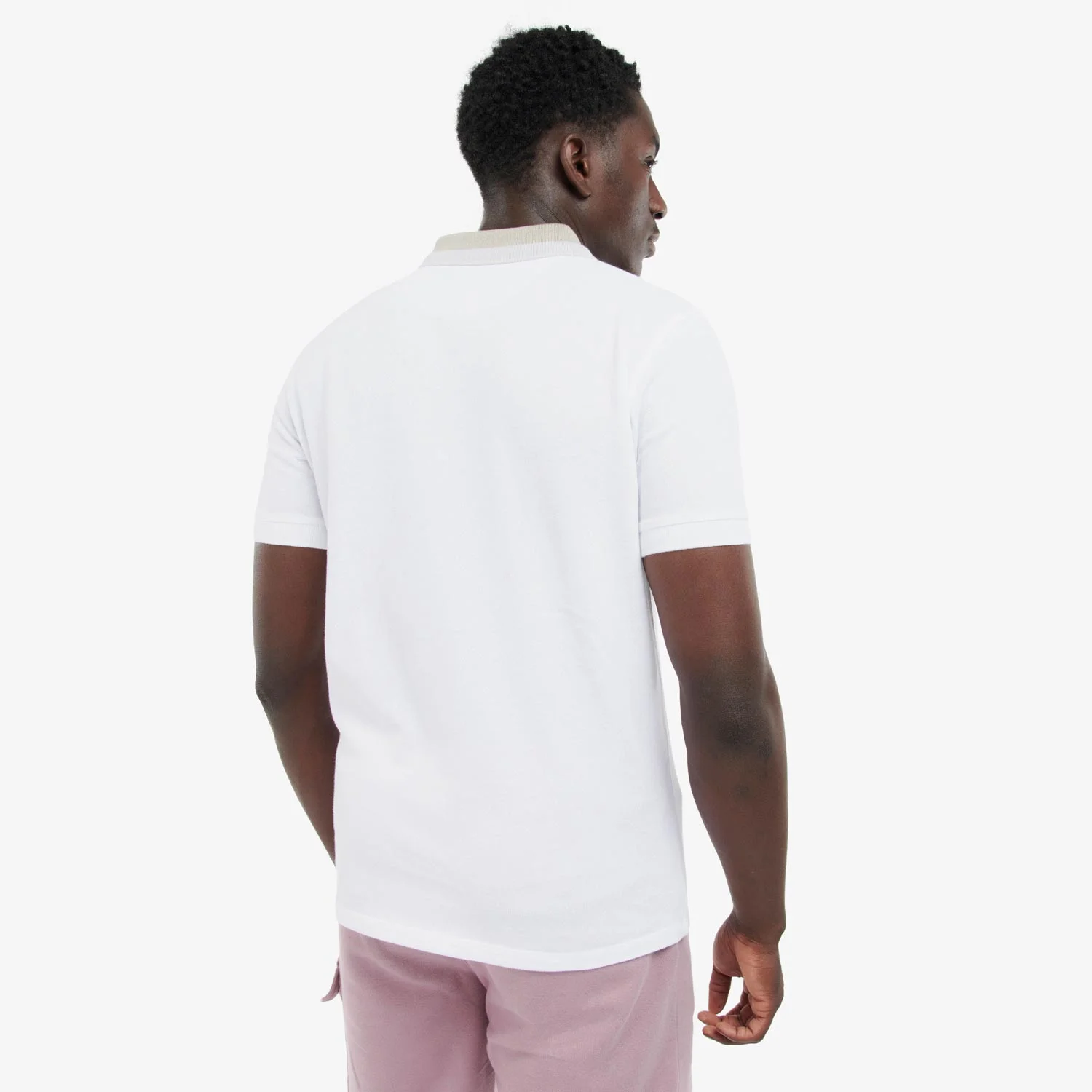 Barbour International Ampere Regular Fit Polo - White/Paloma/Thistle