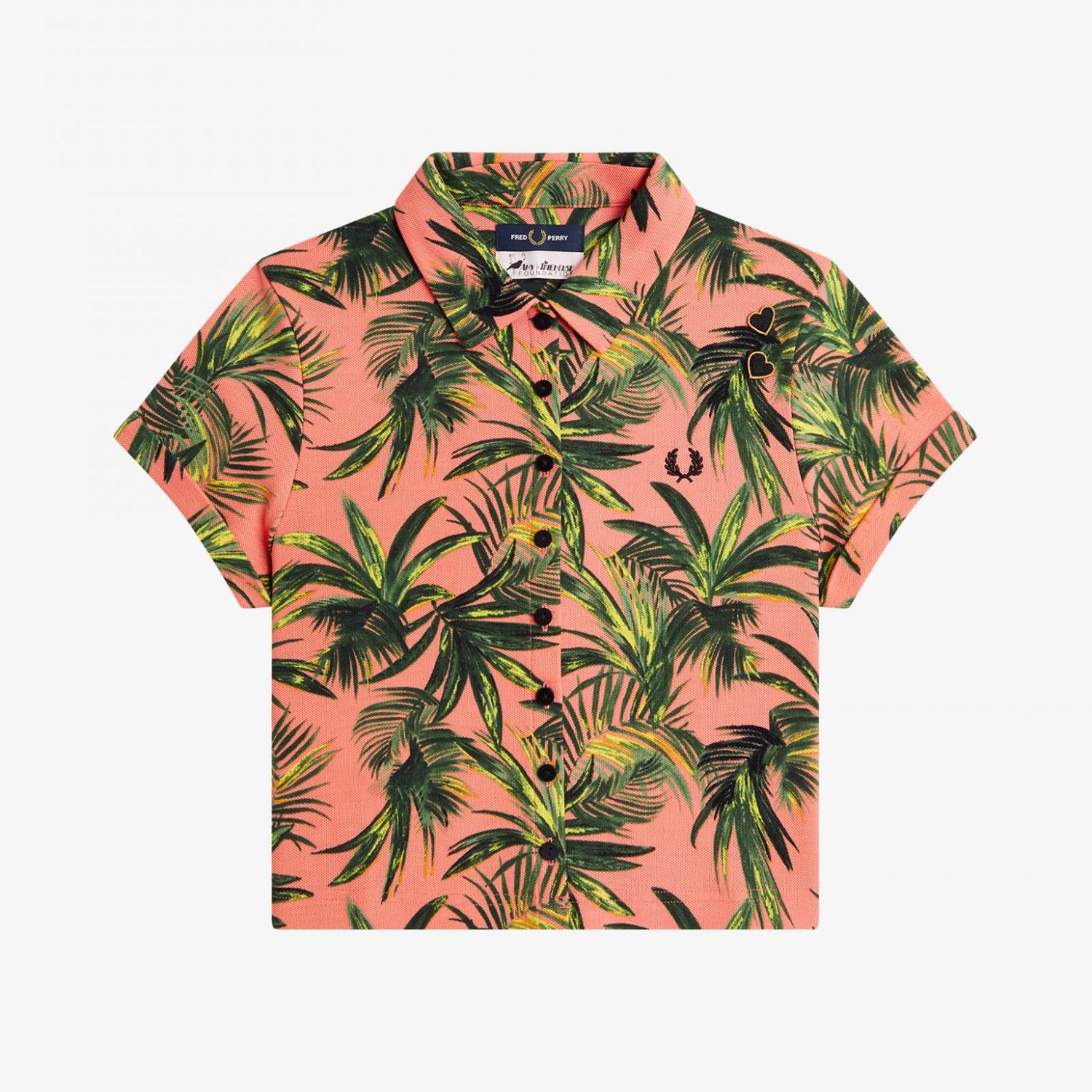 Fred Perry Women's X Amy Winehouse Palm Print Pique Polo - Coral Heat