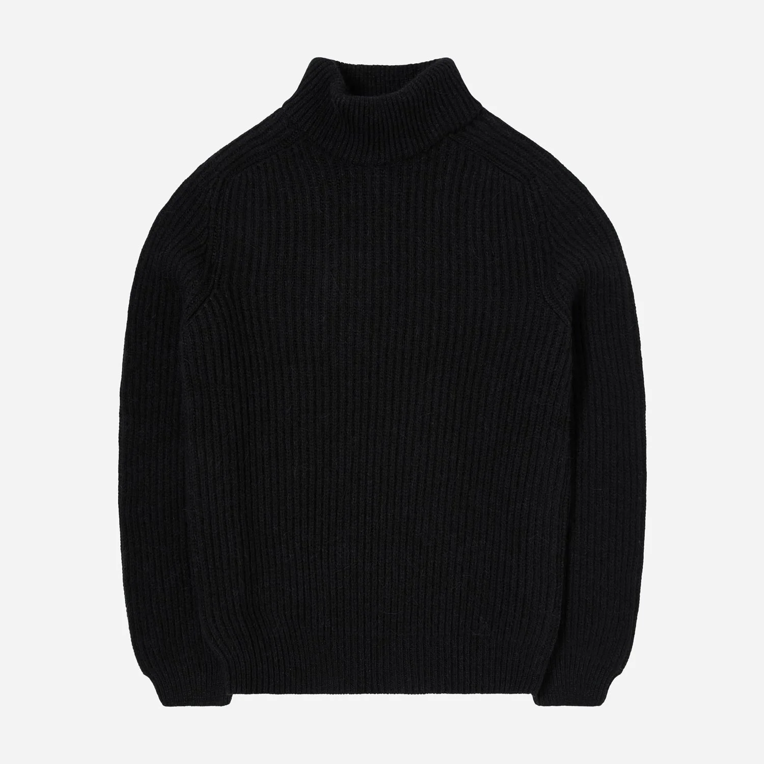 Edwin Roni High Collar Regular Fit Long Sleeve Sweater - Black