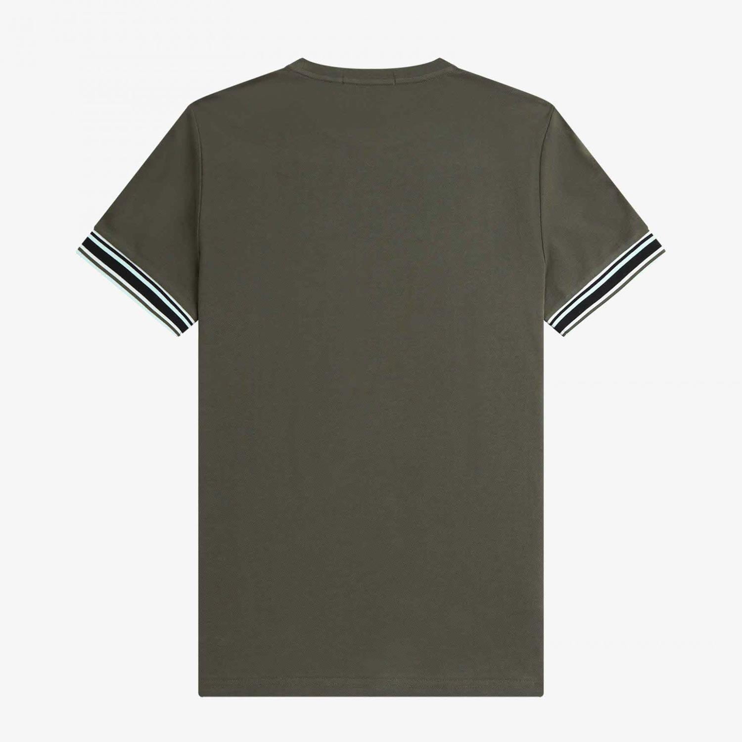 Fred Perry Bold Tipped Regular Fit Short Sleeve Pique Tee - Field Green