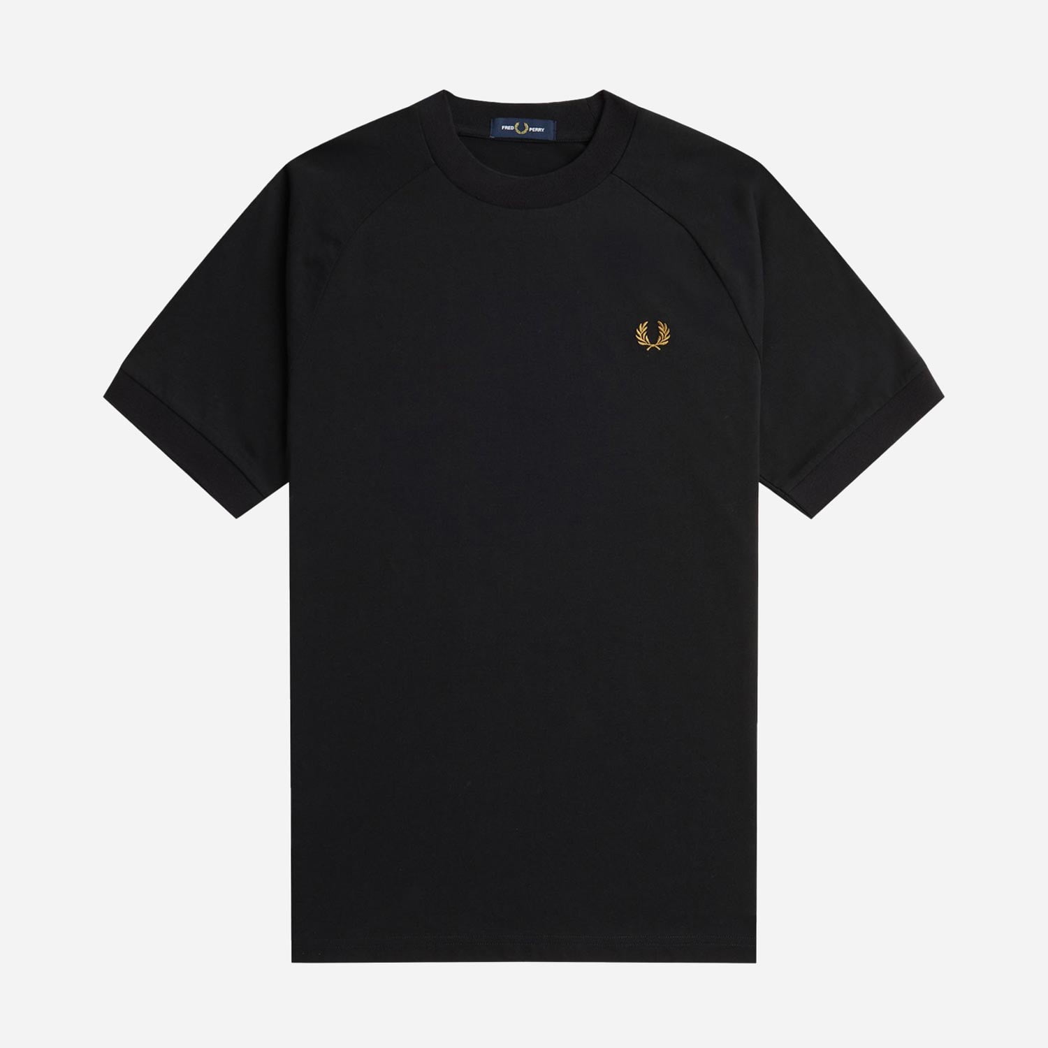Fred Perry Chequerboard Regular Fit Short Sleeve Tee - Black