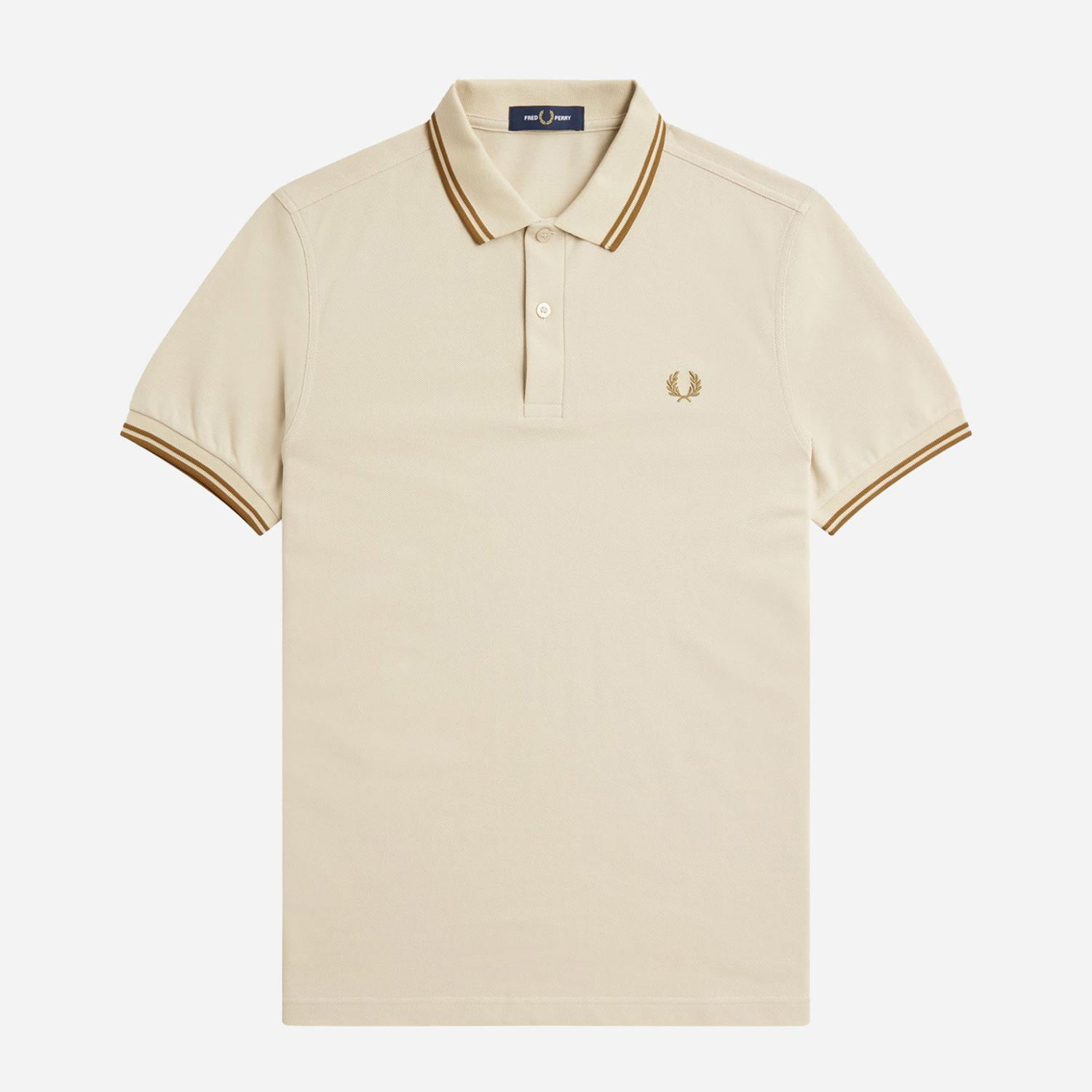 Fred Perry Twin Tipped Regular Fit Short Sleeve Polo - Oatmeal