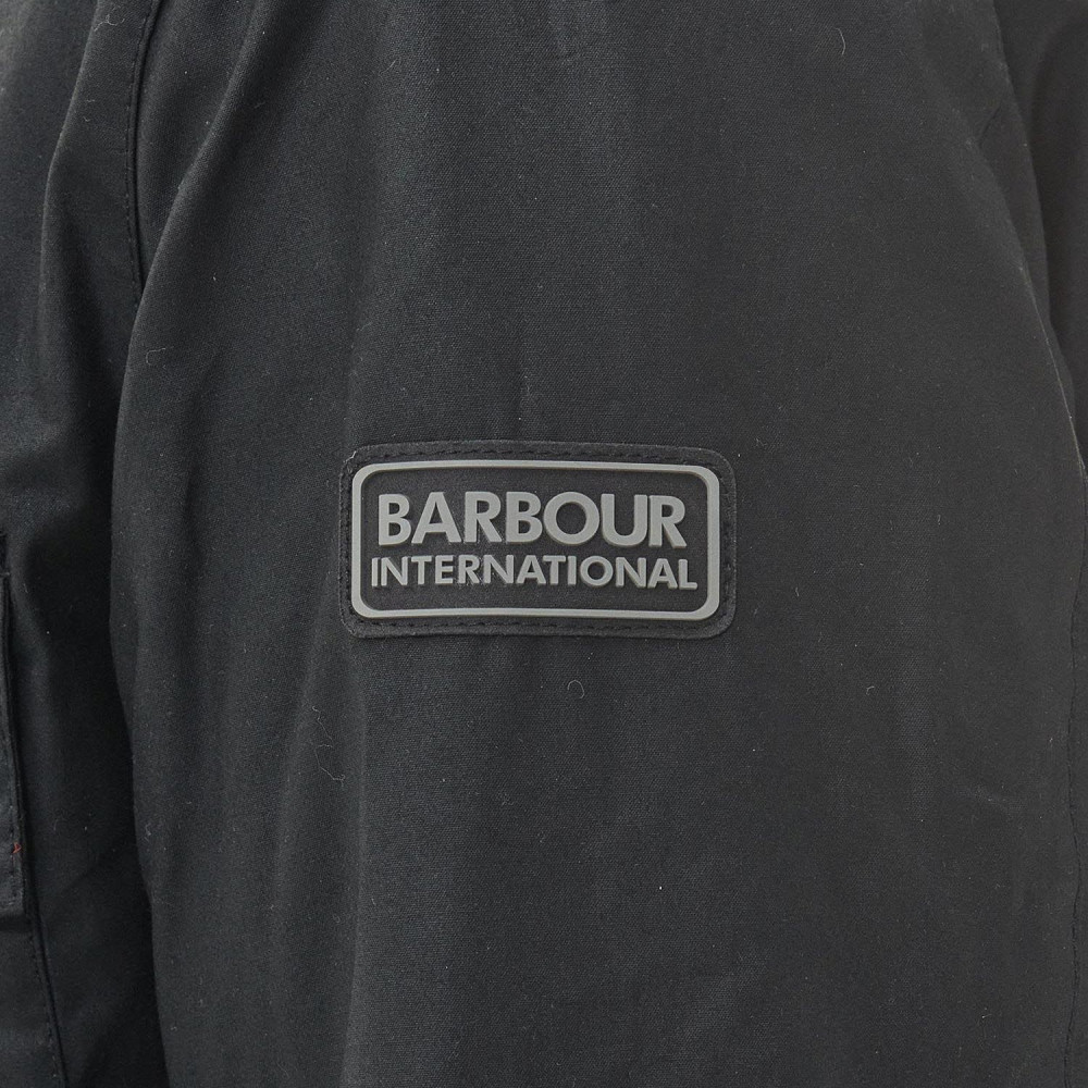 Barbour International Garnet Wax Slim Fit Long Sleeve Jacket - Black