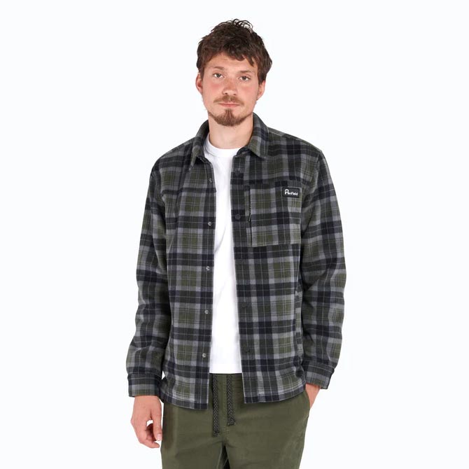 Penfield Checked Polar Fleece Jacket - Forest Night