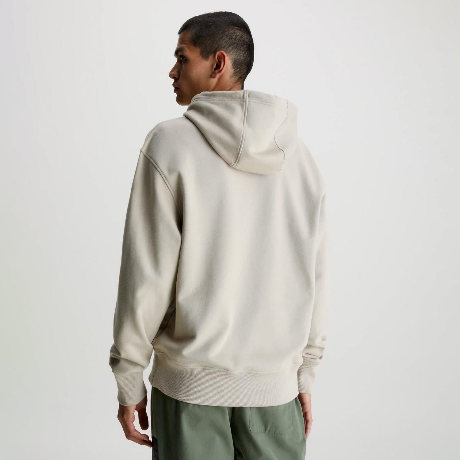 Calvin Klein Connected Layer Landscape Long Sleeve Regular Fit Hooded Sweat - Plaza Taupe