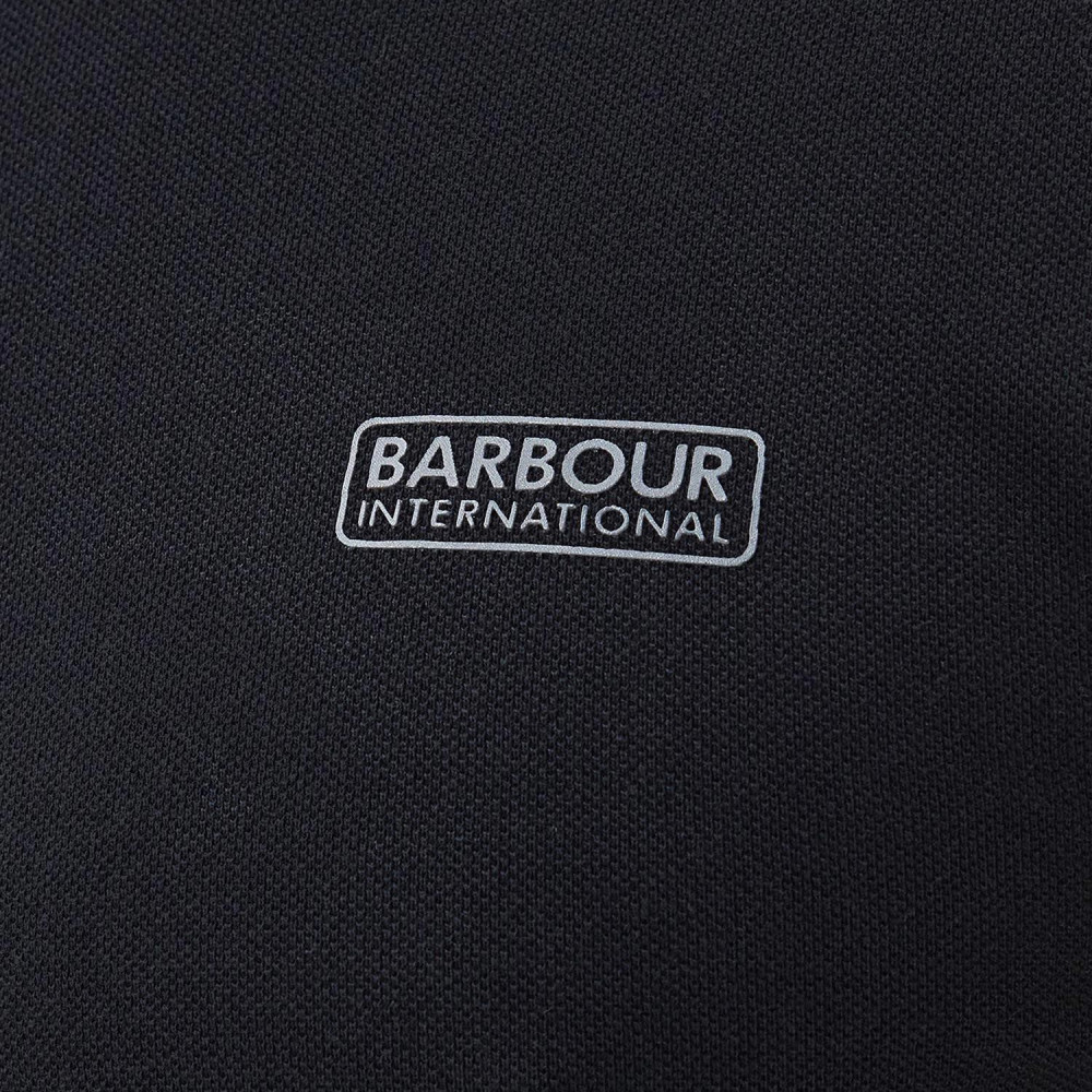 Barbour International Essential Tipped Slim Fit Short Sleeve Polo - Black/Grey