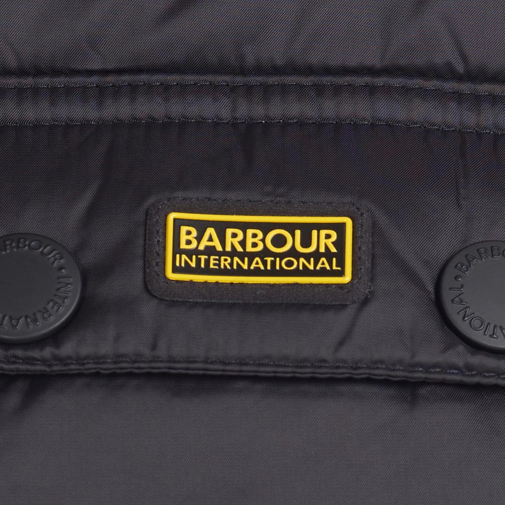 Barbour International Racer Ouston Hooded Quilted Slim Fit Gilet - Black