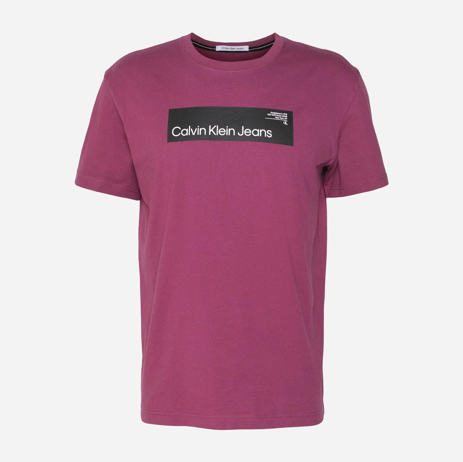 Calvin Klein Hyper Real Box Logo Short Sleeve Regular Fit Tee - Amaranth