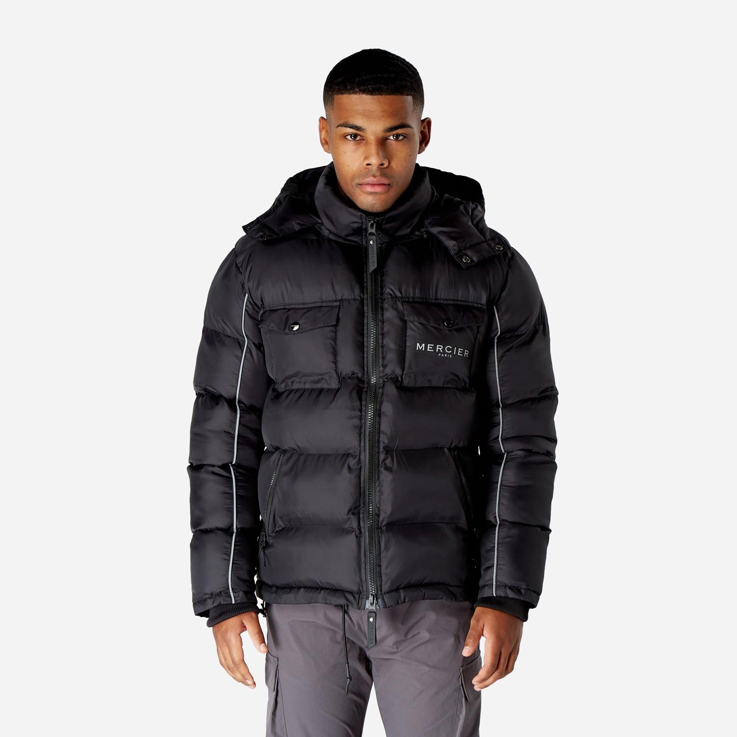 Mercier Montaine Reflective Regular Fit Jacket - Black