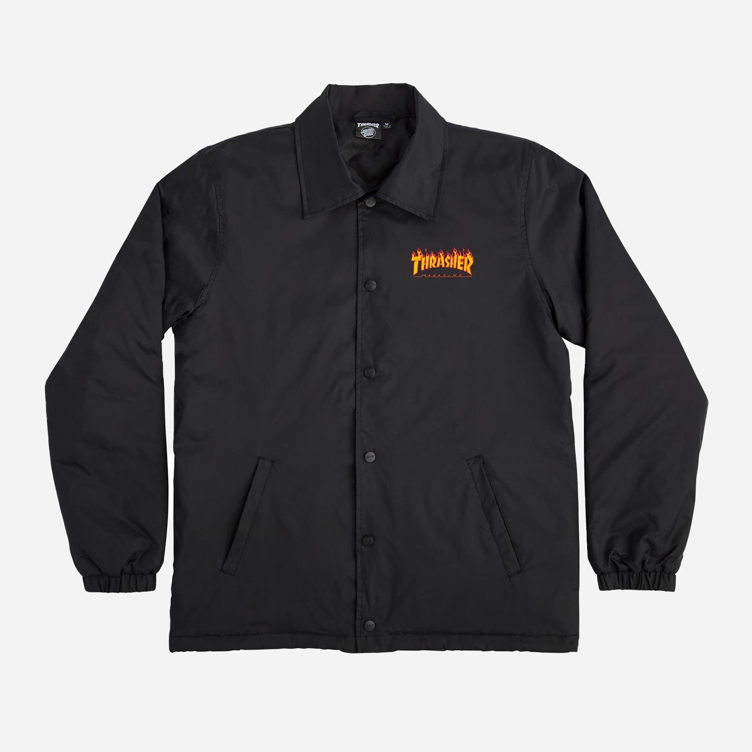 Santa Cruz x Thrasher Flame Dot Regular Fit Long Sleeve Coach Jacket - Black