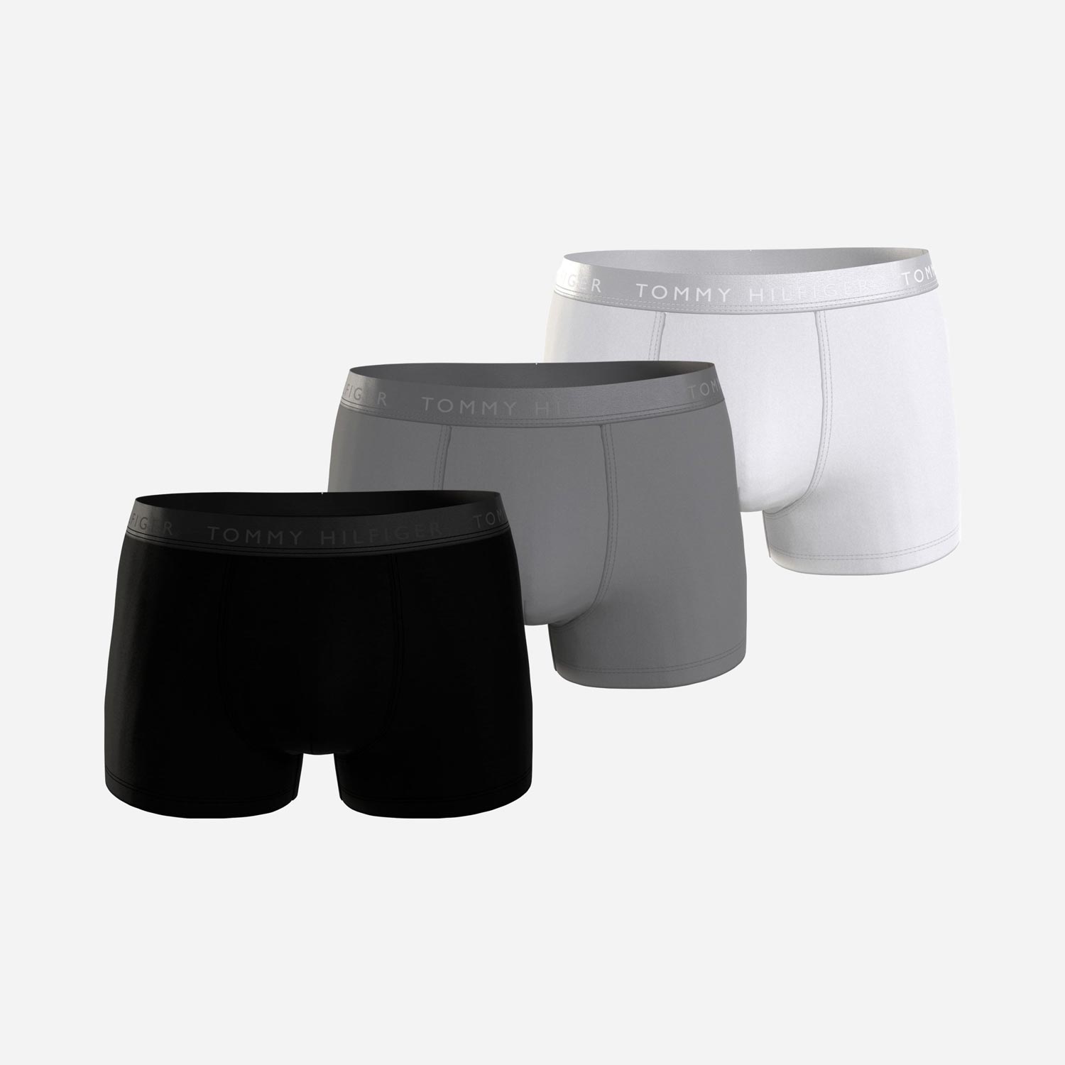 Tommy Hifiger 3 Pack Trunk - Black/Zinc Alloy/White
